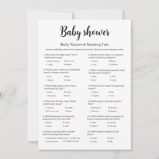 Baby Names Baby Shower Game, Baby Names Printable, Invitation
