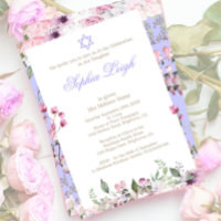 Baby Naming Ceremony Hebrew Girl Floral Purple
