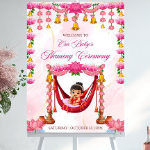 Baby Naming ceremony welcome sign Cradle ceremony