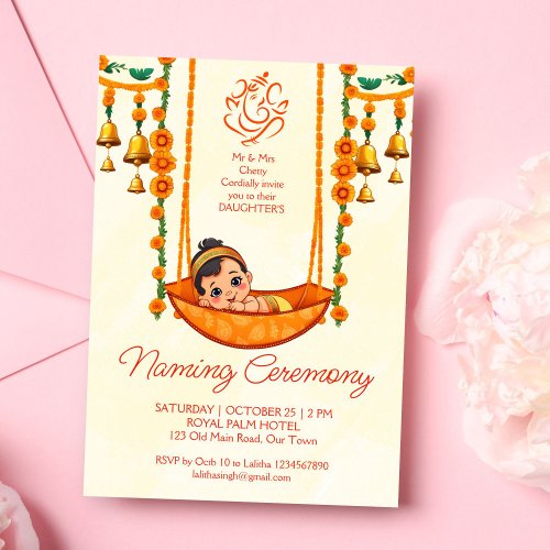 Baby Naming Cradle Indian Ceremony template
