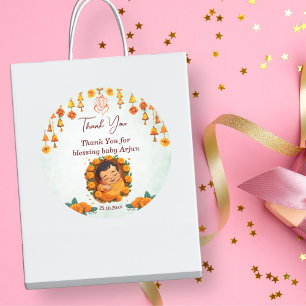 Baby Naming Namkaran Cradle Ceremony favor Classic Round Sticker