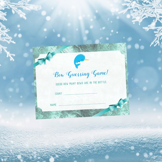Baby Narwhal Guessing Count Baby Shower Game Invitation (Creator Uploaded)