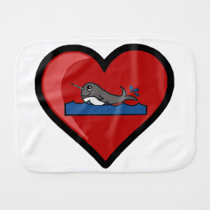 Baby Narwhal Love Burp Cloth