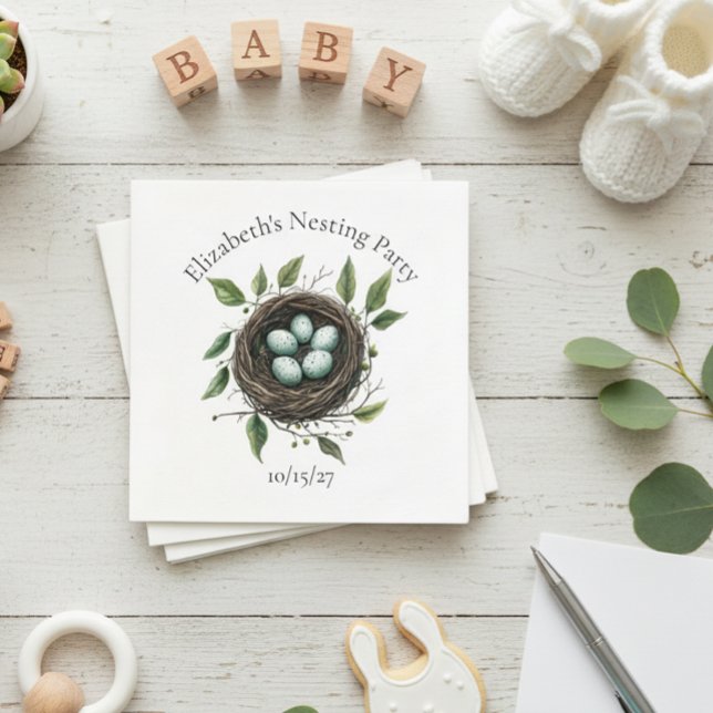  Baby Nesting Party Bird Nest Napkins (Creator Uploaded)