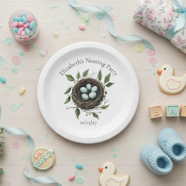 Baby Nesting Party Bird Nest Paper Plates (Creator Uploaded)