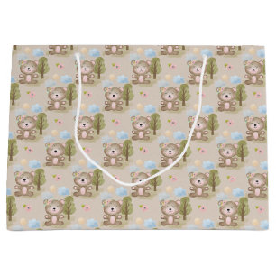 Baby Neutral Bear Forest Large Gift Bag