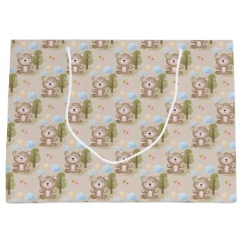 Baby Neutral Bear Forest Large Gift Bag by Precious_Baby_Gifts at Zazzle