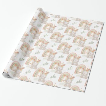 Baby Neutral Bunny Wrapping Paper by Precious_Baby_Gifts at Zazzle