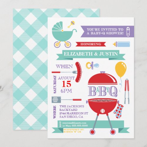 Baby Neutral - Modern BBQ Shower Invitation