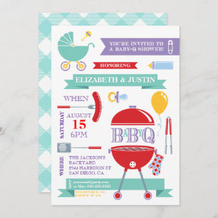 Baby Neutral - Modern BBQ Shower Invitation