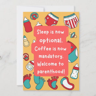 Baby New Card, Humor Edition. Invitation