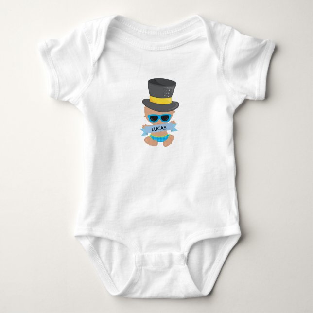 Baby New Year with Name Baby Bodysuit (Front)