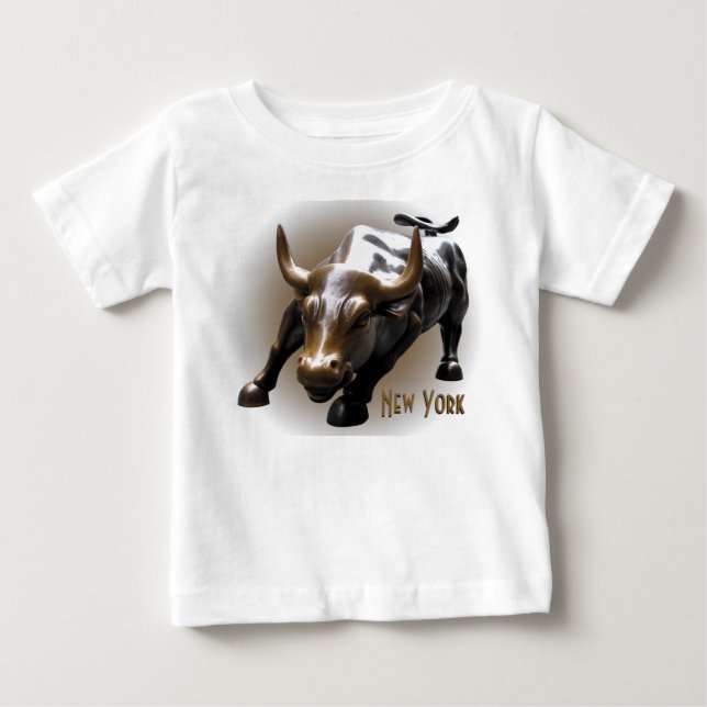 Baby New York Shirt Bull Statue Souvenir Shirt (Front)
