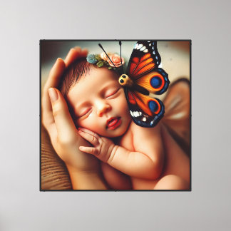 Baby Newborn Butterfly - Canvas Print