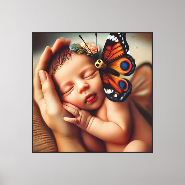 Baby Newborn Butterfly -  Canvas Print (Front)