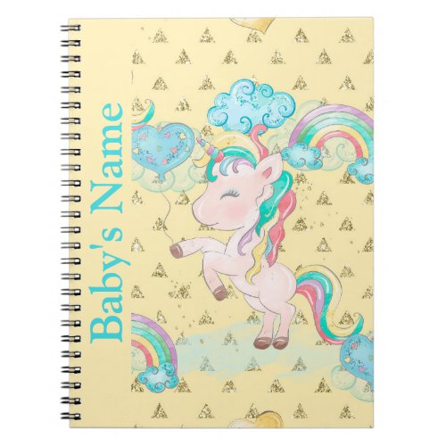 Baby Newborn Photo Album Unicorn Notebook