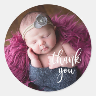 Baby Newborn Photo Thank You Sticker