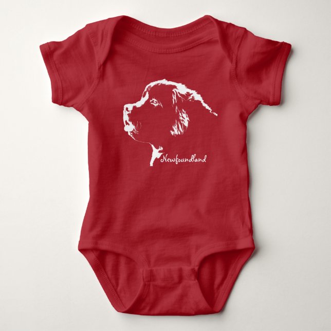 Baby Newfoundland Dog Bodysuit Baby Dog One-piece (Front)