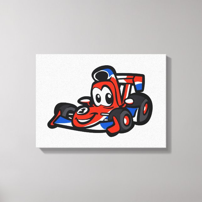 Baby Nice car cartoon  - Choose background color Canvas Print (Front)