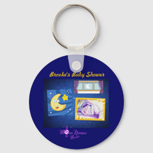 Baby Night Song Blue Button Keychain