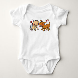 Baby Nose Kisses from the Dog Baby Bodysuit