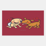 Baby Nose Kisses from the Dog Rectangular Sticker