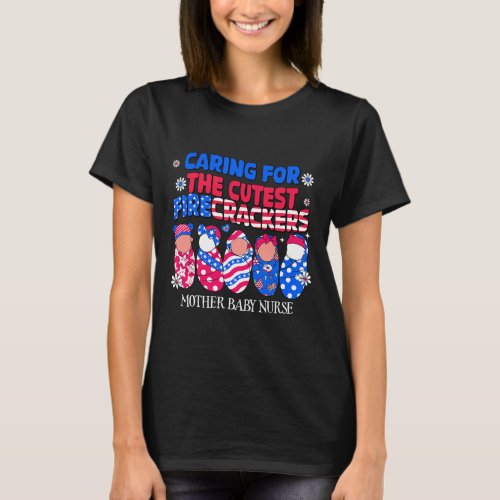 Baby Nurse Patriotic Usa Flag American Independenc T_Shirt