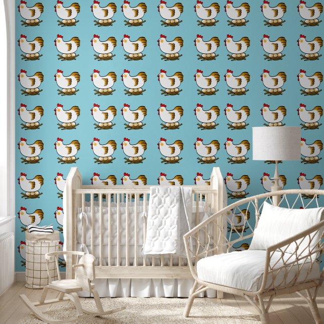 baby nursery chicken & eggs wallpaper  (Kids)