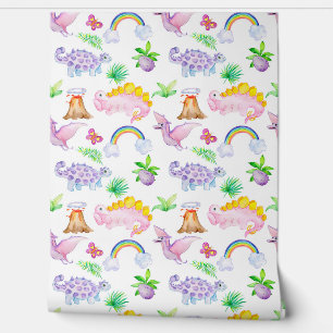 Baby Nursery Dinosaur Seamless Pattern Wallpaper