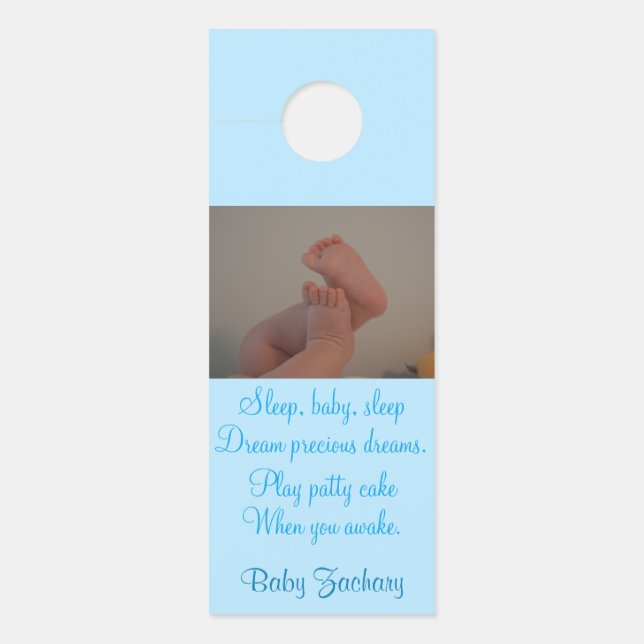 Baby Nursery Photo Blue Door Hangers (Front)