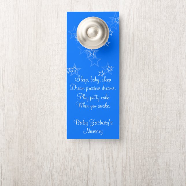 Baby Nursery Stars Baby Sleeping Door Hangers (On Knob)