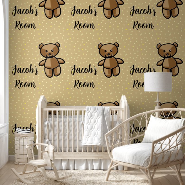 baby nursery teddy bear (add name) wallpaper  (Kids)