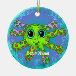 Baby Octopus Ceramic Ornament