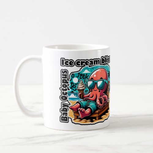Baby Octopus Ice cream bliss in summer time Coffee Mug