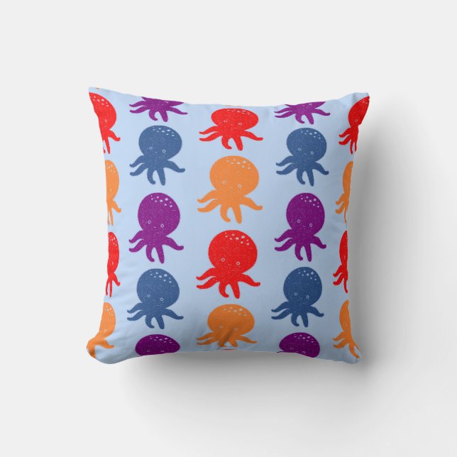 Baby Octopus Pattern  Throw Pillow (Front)