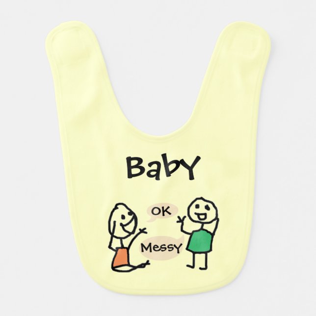 Baby OK Messy Bib by RoseWrites (Front)