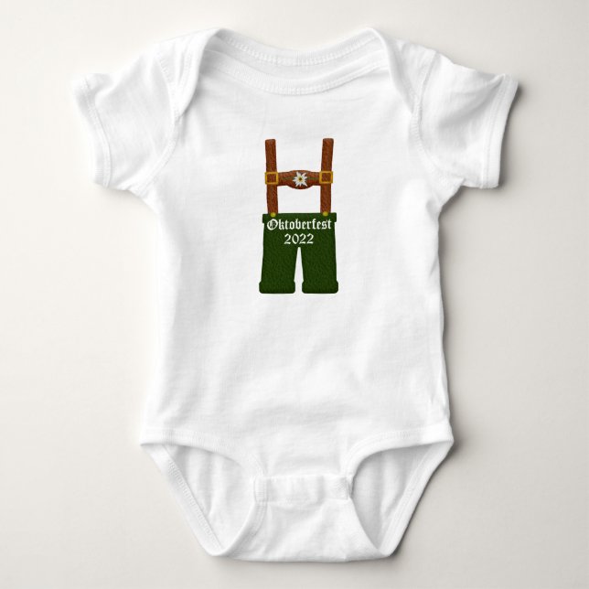 Baby Oktoberfest German Lederhosen Baby Bodysuit (Front)