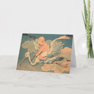 Baby on a Stork Card