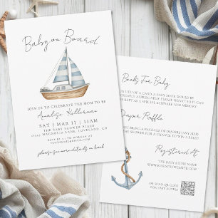 Baby On Board All In One Nautical Baby Shower Invitation