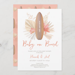 Baby on Board Aloha Baby Girl Shower Invitation