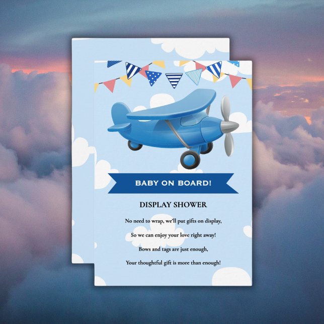 Baby on Board! Aviation Airplane Baby Shower Enclosure Card (Creator Uploaded)