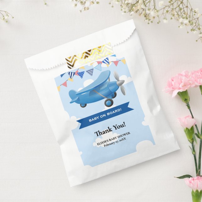 Baby on Board! Aviation Airplane Baby Shower Favor Bag (Sealed)