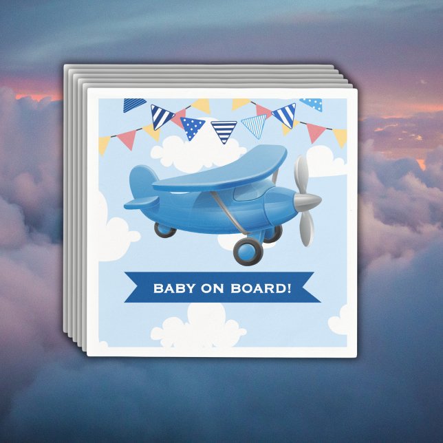 Baby on Board! Aviation Airplane Baby Shower Napkins (Creator Uploaded)