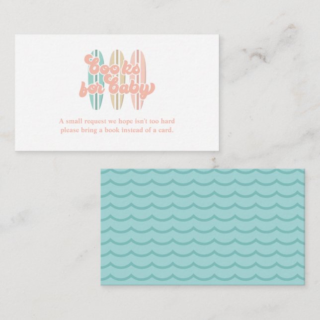 Baby on Board baby shower Books for Baby Enclosure Card (Front/Back)