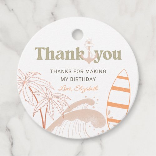 Baby On Board Baby Shower Circle Thank You Tag