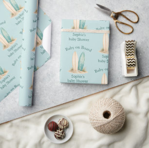 Baby on Board Baby Shower Custom Favor Gift Wrapping Paper