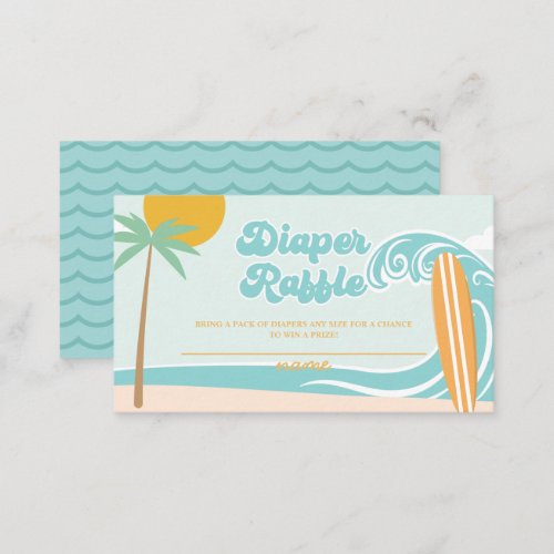 Baby on Board baby shower Diaper Raffle  Enclosure Card