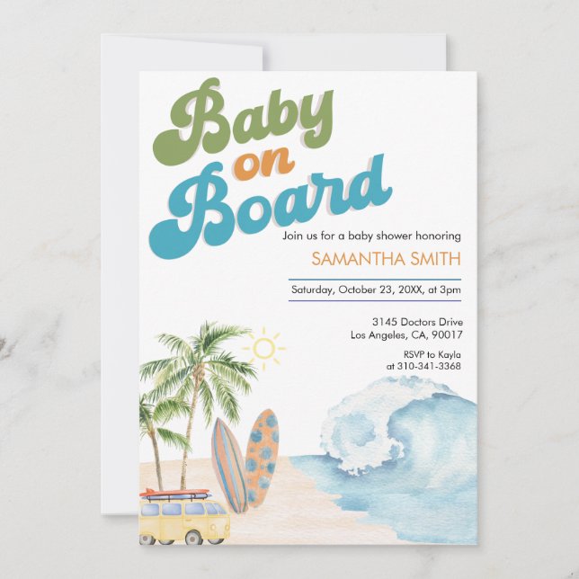 Baby on Board Baby Shower gender neutral Invitation (Front)