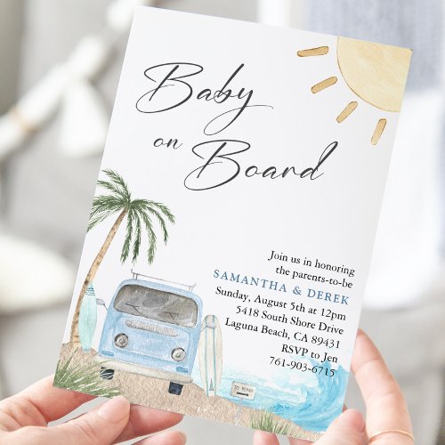 Baby On Board Baby Shower  Invitation