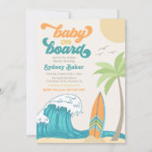 Baby on Board Baby Shower Invitation | Surf Baby (Front)
